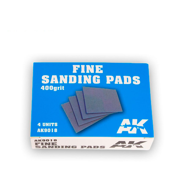 AK Interactive Fine Sanding Pads - 400 Grit, 4 Units