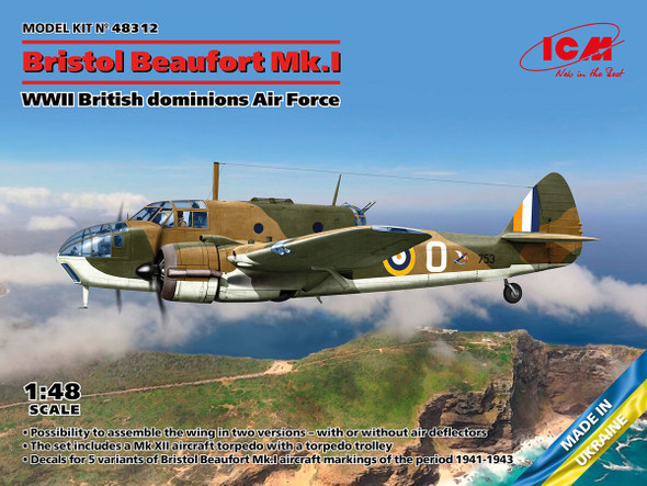 ICM 1/48 Scale Bristol Beaufort Mk.I WWII British Dominions Air Force Model Kit