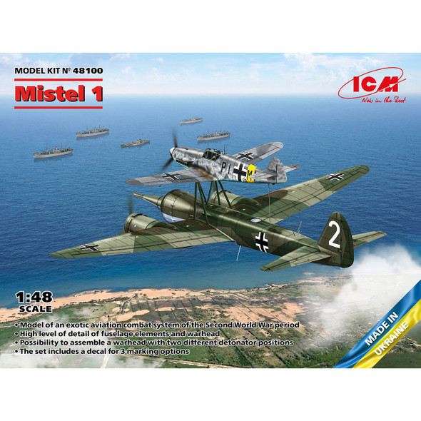 ICM 1/48 Scale Mistel 1 WWII German Composite Aircraft Model Kit