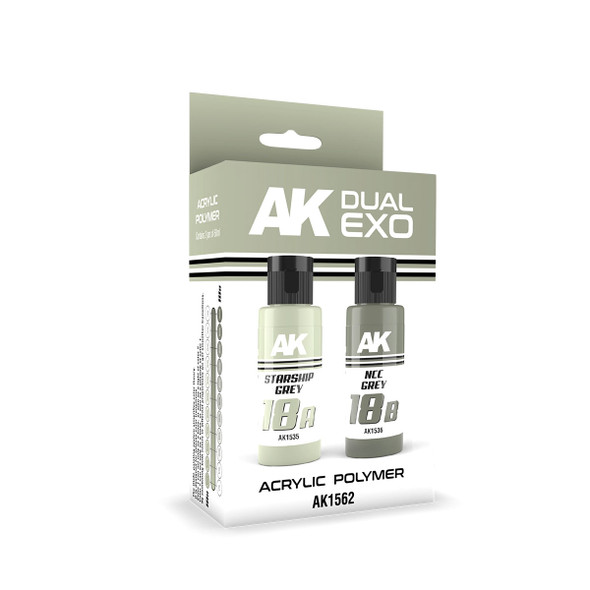 AK Interactive Dual Exo Acrylics - Starship Grey & Ncc Grey Set