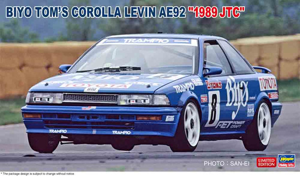 Hasegawa 1/24 Scale Biyo Tom's Corolla Levin AE92 1989 JTC Model Kit