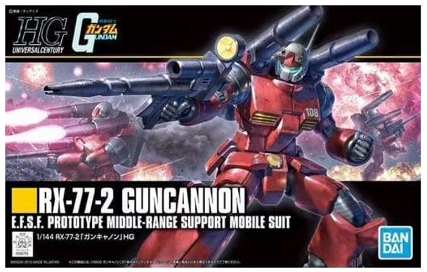Bandai Mobile Suit Gundam HGUC #190 RX-77-2 Gundam Guncannon 1/144 Scale Model Kit