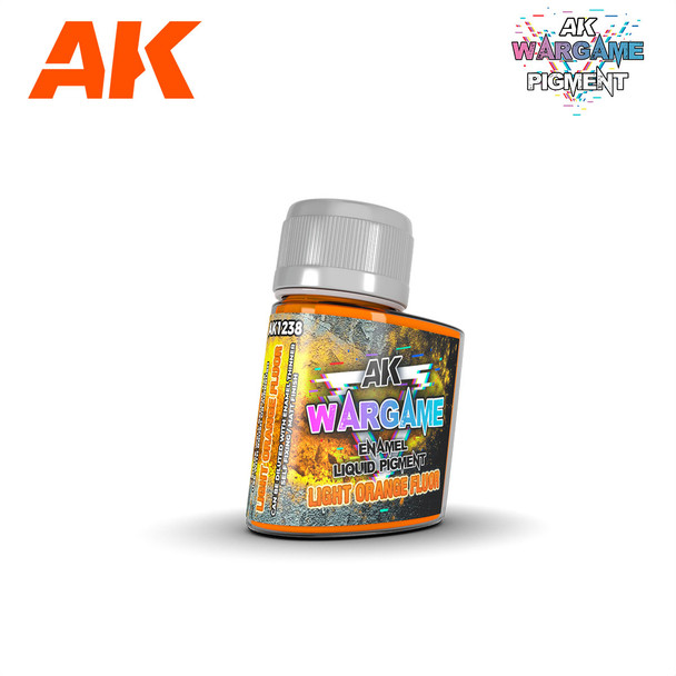 AK Interactive Wargame Enamel Liquid Pigments - Fluorescent Light Orange 35ml