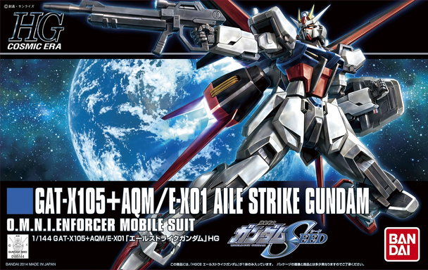 Bandai Gundam SEED HGCE #171 GAT-X105 + AQM/E-X01 Aile Strike Gundam 1/144 Scale Model Kit