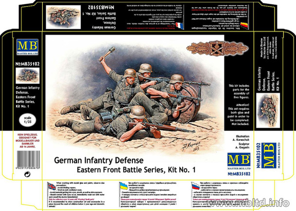 MASTER BOX 1/35 German Infantry Defense, Eastern Front Battle Series, Kit No.1