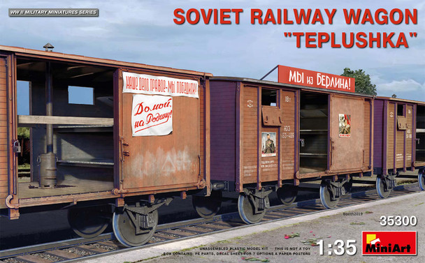 MiniArt 1/35 Scale Soviet Railway Wagon Teplushka Model Kit