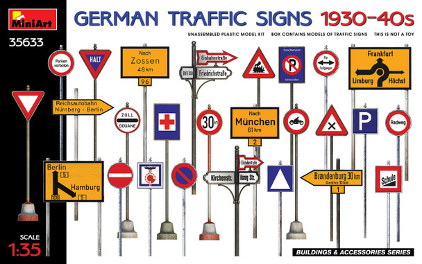 MiniArt 1/35 Scale Traffic Signs Germany 1930-40s Model Kit