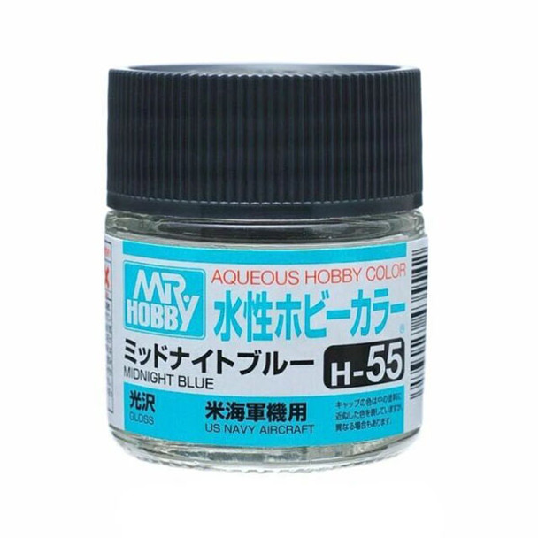 Mr Hobby Aqueous Color H55 Gloss Midnight Blue 10ml Bottle