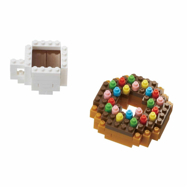 Nanoblock Collection Series Foods Donut and Coffee Building Block Figure