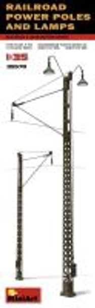 MiniArt 1/35 Scale Railroad Power Poles & Lamps Model Kit