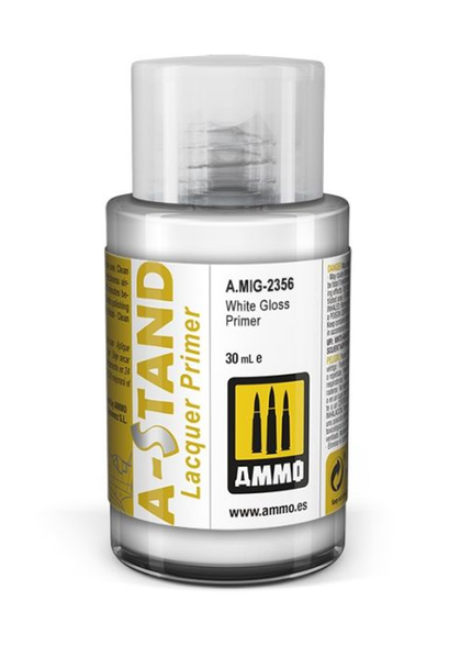 Ammo Mig A-Stand Lacquer Paint 30ml - White Gloss Primer
