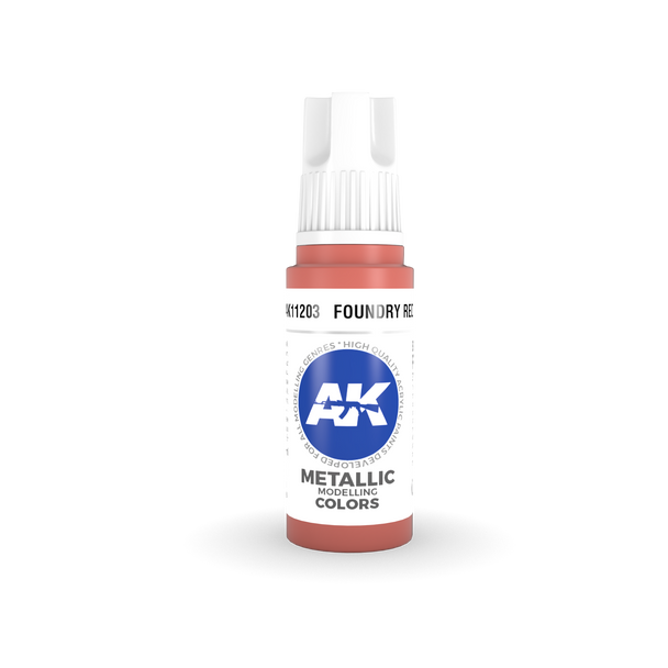 AK Interactive 3G Acrylics - Metallic - Foundry Red 17ml