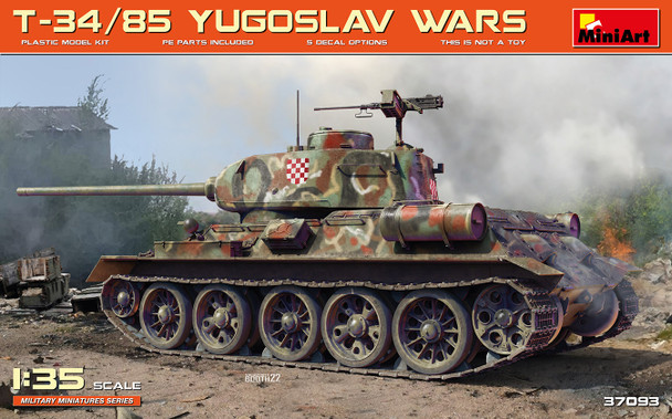 MiniArt 1/35 Scale T-34/85 Yugoslav Wars Model Kit