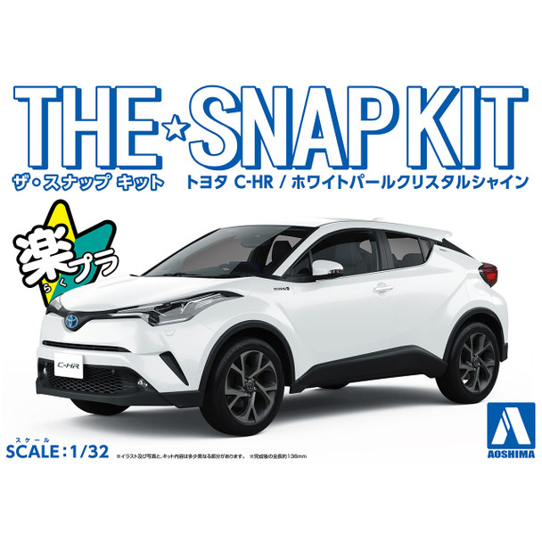 Aoshima 1/32 Scale Snap Kit #06-A Toyota C-HR White Pearl Crystal Shine Model Kit