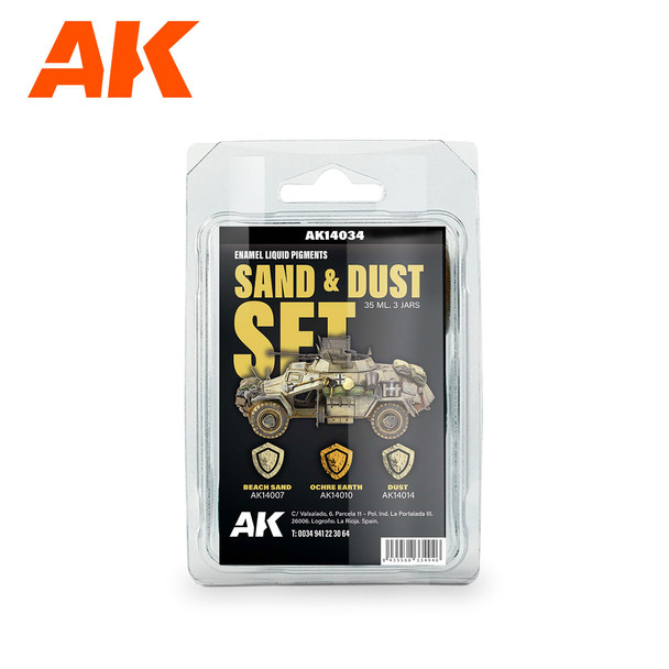 AK Interactive Enamel Liquid Pigment - Sand & Dust Set