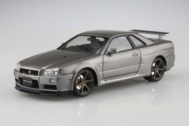 Aoshima 1/24 Scale Nissan BNR34 Skyline GT-R V-Spec II '00 Sparkling Silver Model Kit