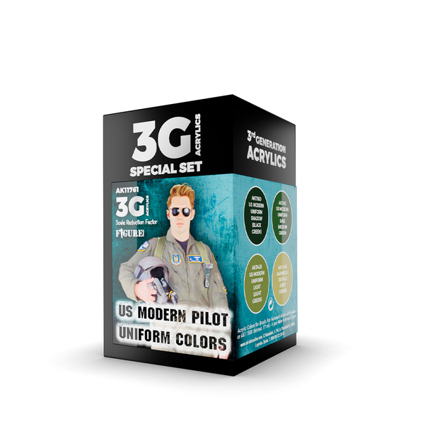 AK Interactive 3G Acrylics - Figure - US Modern Pilot Uniform Colors Set