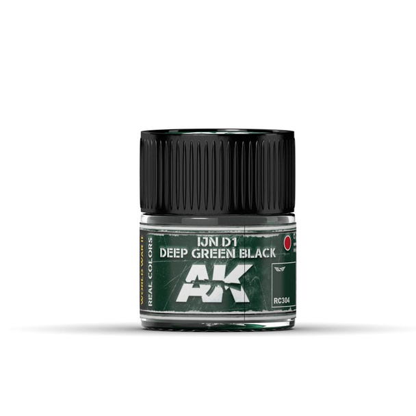 AK Interactive Real Colors Acrylic Lacquer - IJN D1 Deep Green Black 10ml