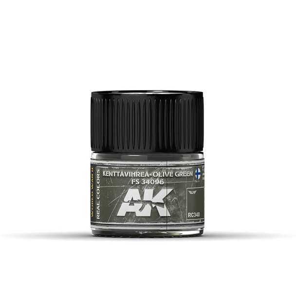 AK Interactive Real Colors Acrylic Lacquer - Kenttävihreä Olive Green FS 34096 10ml