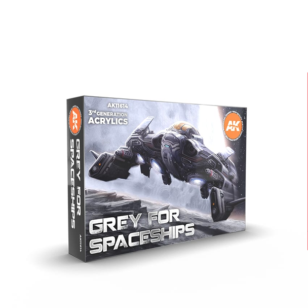 AK Interactive 3G Acrylics - Grey for Spaceships Set