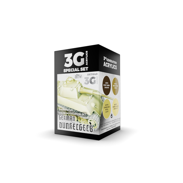 AK Interactive 3G Acrylics - AFV - German Dunkelgelb Modulation Set