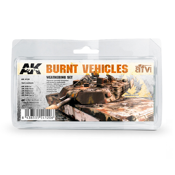 AK Interactive Weathering Paint Set - Burnt Vehicles