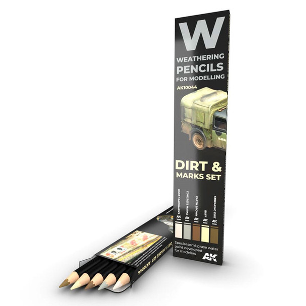 AK Interactive Weathering Pencils - Splashes, Dirt and Stains Set
