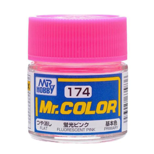 Mr. Hobby Mr. Color Acrylic Paint - C174 Fluorescent Pink (Gloss/Primary) 10ml