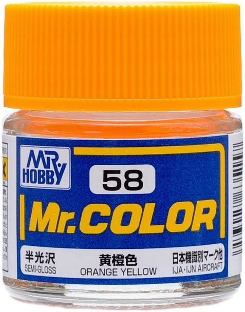 Mr. Hobby Mr. Color Acrylic Paint - C58 Orange Yellow (Semi-Gloss/Aircraft) 10ml