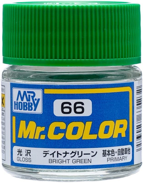 Mr. Hobby Mr. Color Acrylic Paint - C66 Bright Green (Gloss/Primary Car) 10ml