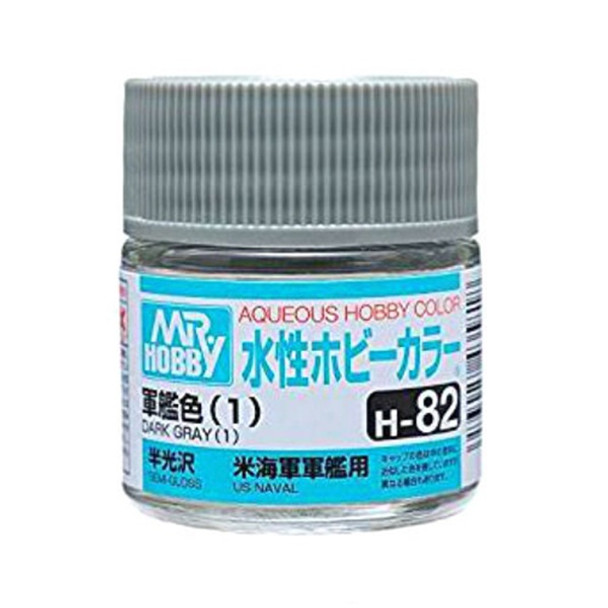 Mr. Hobby Aqueous Acrylic Color - H82 Semi-Gloss Dark Gray (1) 10ml