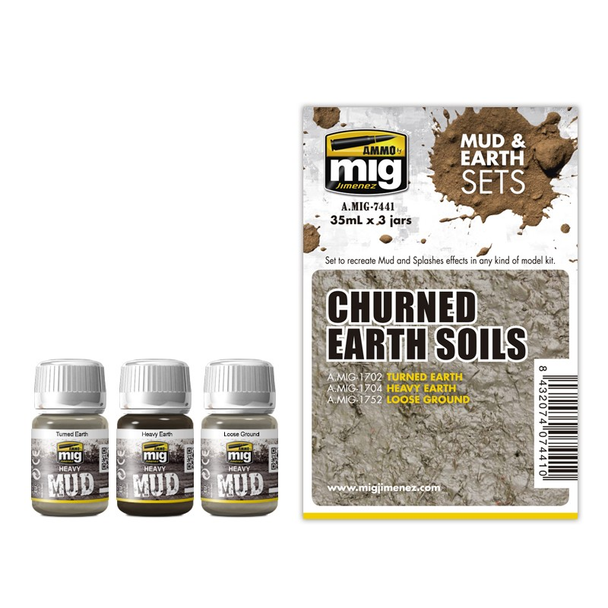 Ammo Mig Weathering Sets - Churned Earth Soils Mud & Earth Set