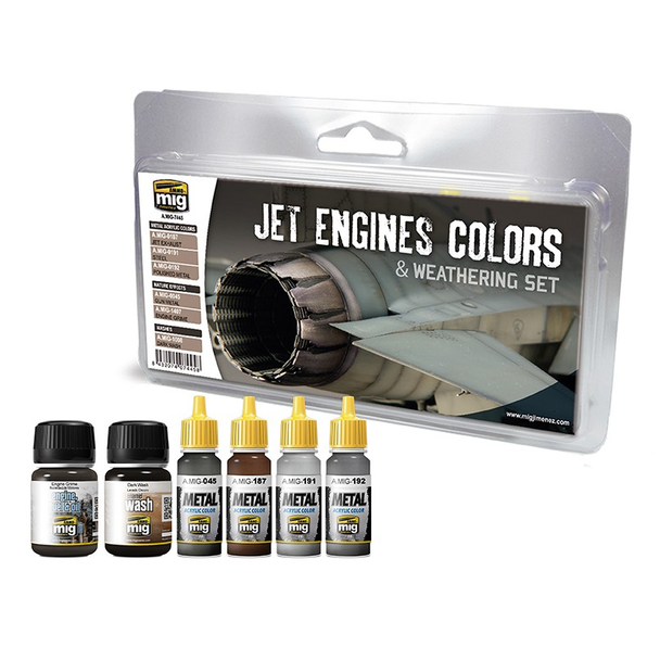 Ammo Mig Box Sets - Jet Engines Colors & Weathering Set