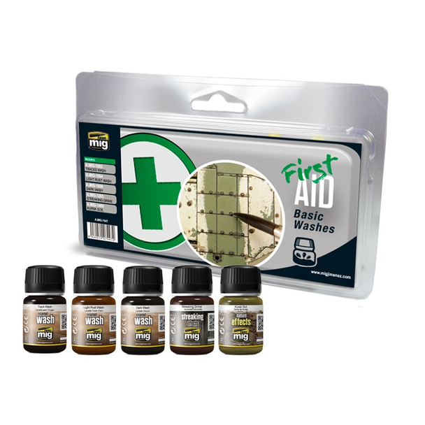 Ammo Mig Weathering Sets - First Aid Basic Washes Set