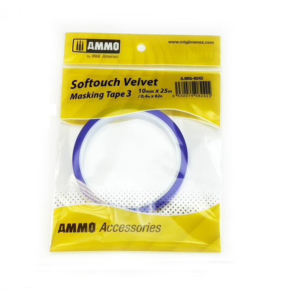 Ammo Mig Softouch Velvet Adhesive Masking Tape #3 - 10mm x 25m