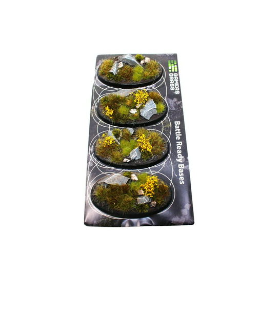 Gamers Grass Battle Ready Bases - Highland - Oval 60mm (x4)