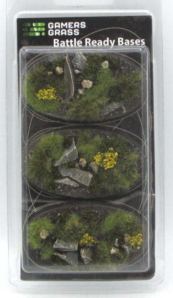 Gamers Grass Battle Ready Bases - Highland - Oval 75mm (x3)