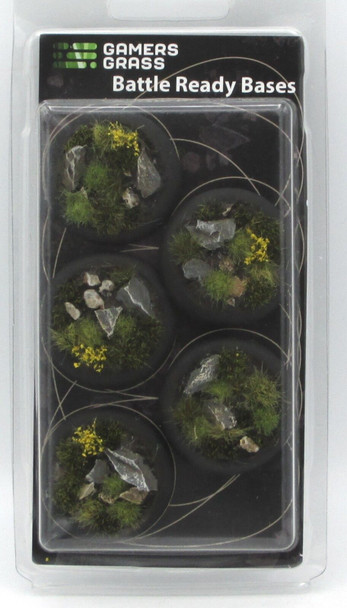 Gamers Grass Battle Ready Bases - Highland - Round Lip 40mm (x5)