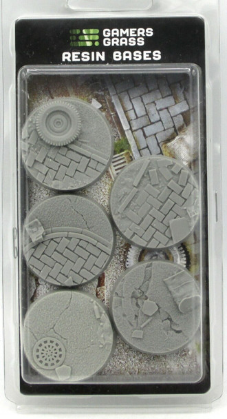 Gamers Grass Battle Ready Bases - Urban Warfare - Round 40mm (x5)