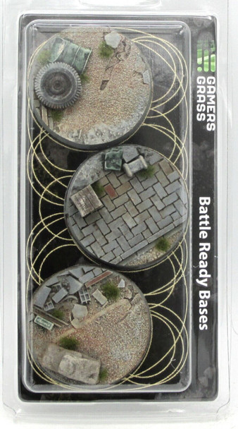 Gamers Grass Battle Ready Bases - Urban Warfare - Round 50mm (x3)