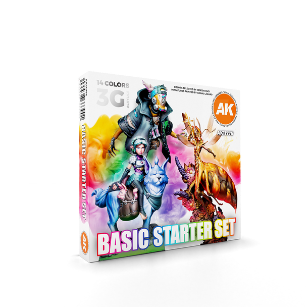 AK Interactive 3G Acrylics - Basic Starter 14 Selected Colors Set