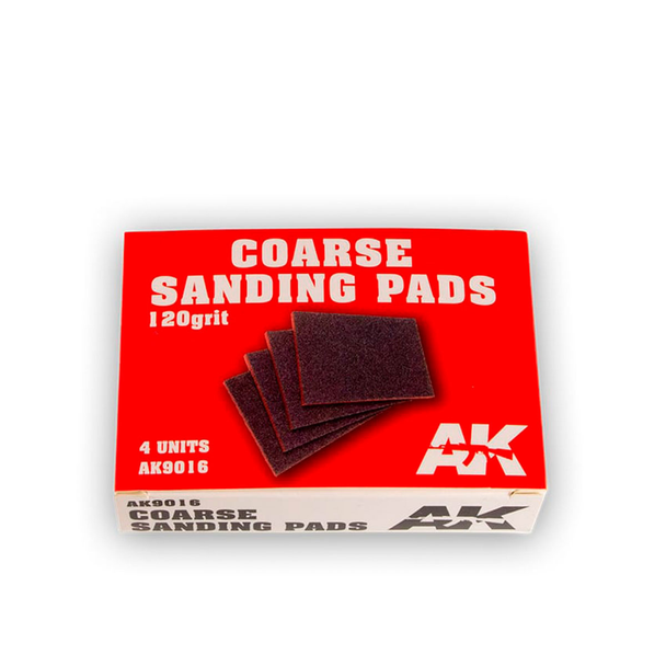 AK Interactive Coarse Sanding Pads - 120 Grit, 4 Units