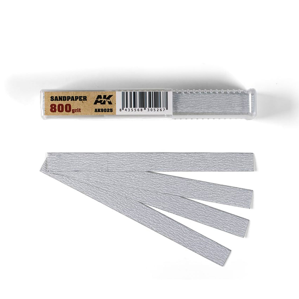 AK Interactive Sandpaper - Dry 800 Grit, 50 Units