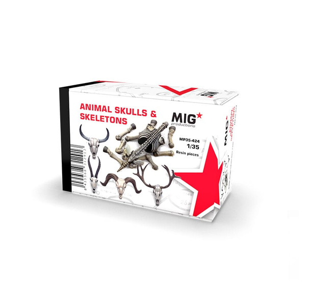 MIG Productions 1/35 Scale Animal Skulls & Skeletons Model Kit