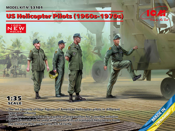 ICM 1/35 Scale US Helicopter Pilots 1960s-1970s (100% New Molds) Model Kit