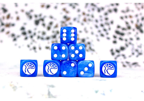 Conquest - Nords Bright Blue Swirl Faction Dice