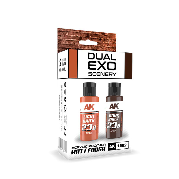 AK Interactive Dual Exo Acrylics - Light Brick & Dark Brick Set