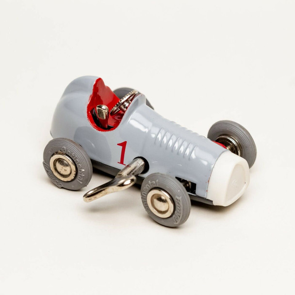 Schuco Micro Racer 1042 Midget USA Gray Wind-Up Metal Car (Old Stock)