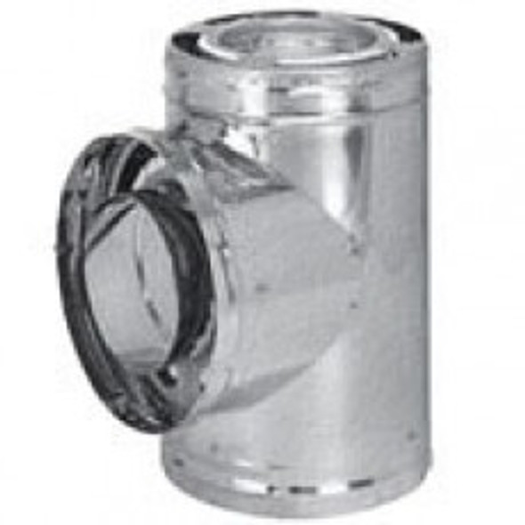 6DP-TSS 6" Dura-Vent DuraPlus Tee With Cap, Stainless Steel 