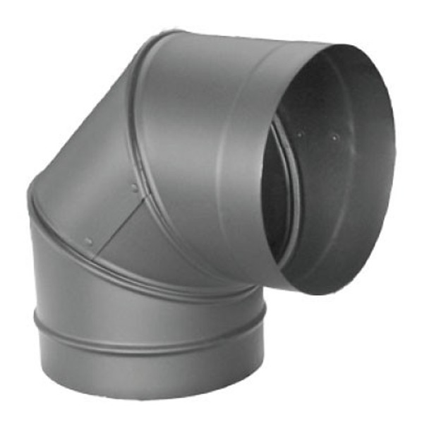 DuraVent Dura-black 24-ga Welded Black 6" Stovepipe 90 Degree Elbow 6DBK-E90